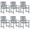 Maison Exclusive - Chaises de jardin lot de 6 Bois d'acacia massif Gris