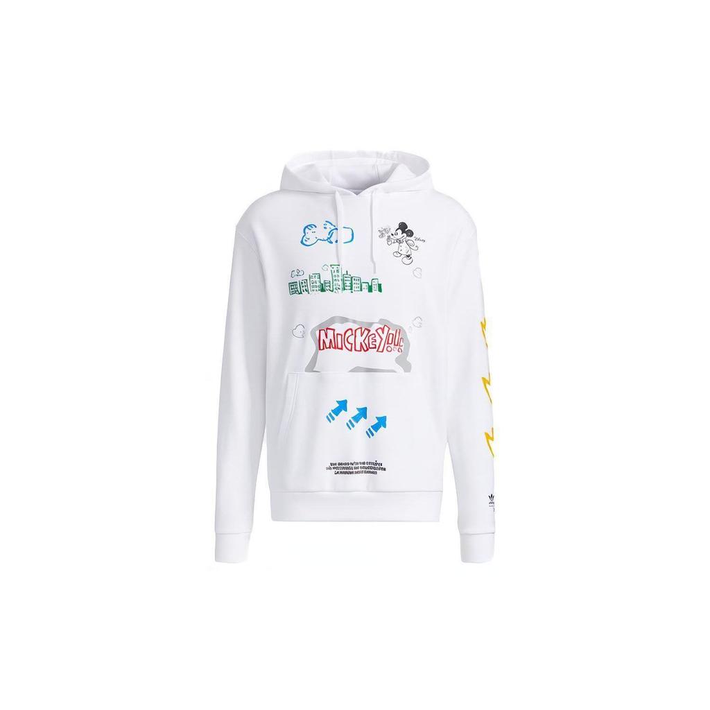 adidas Originals Fangtastic Series Disney Толстовка с принтом Микки Мауса, мужские топы, белые H09182