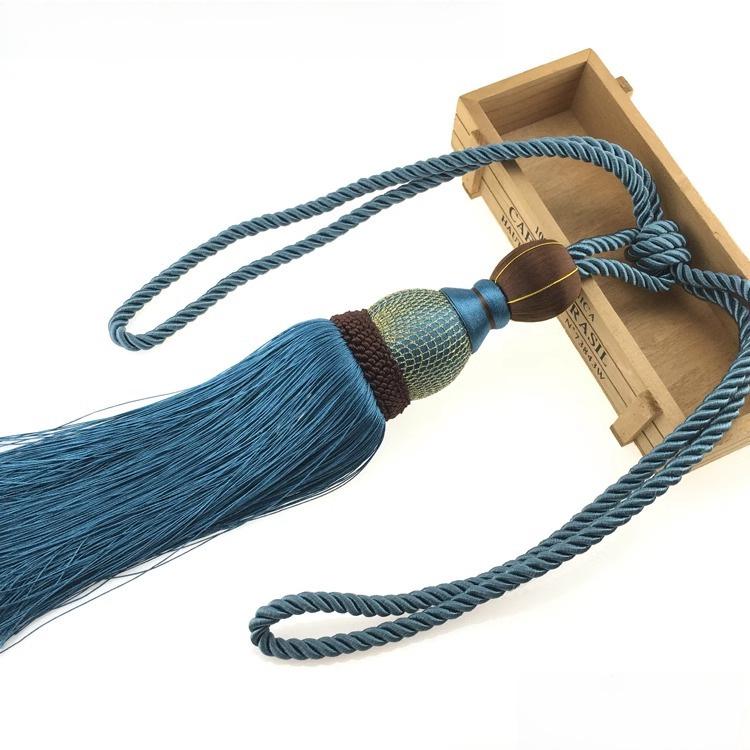 Роскошный золотой проволочный подхват для штор с кисточками в виде шара