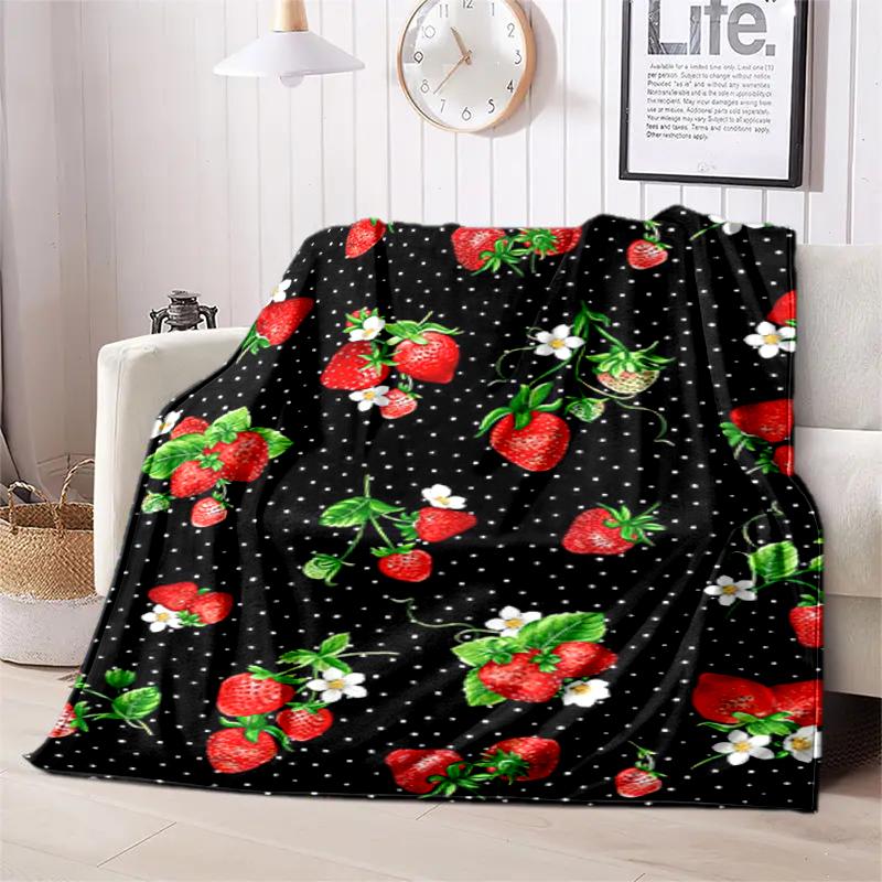 1PC Food Elements printed blanket, all season lightweight home office outdoor nap multifunctional blanket A3