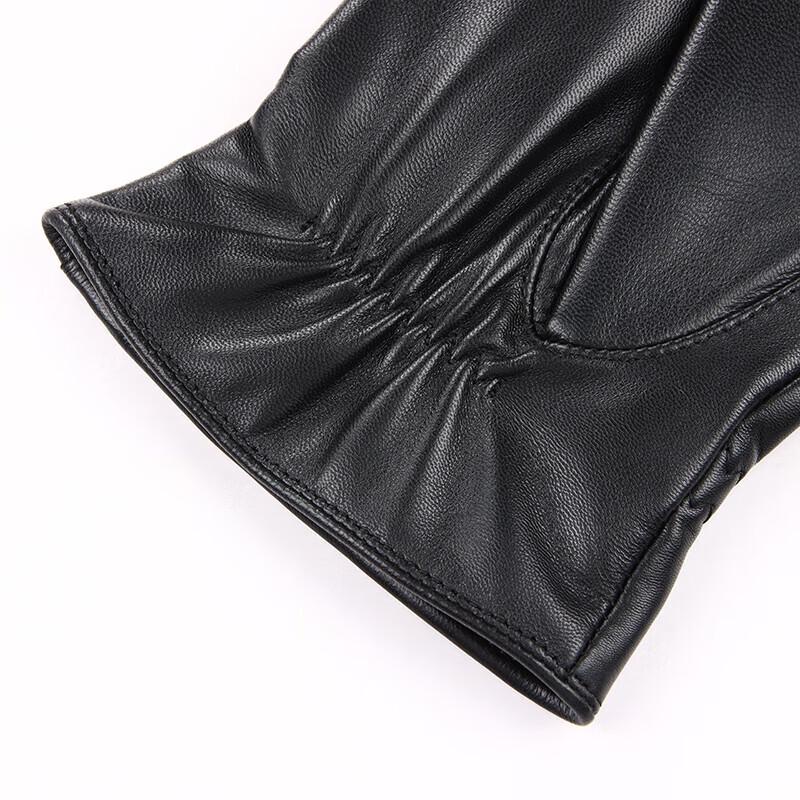 Hengyuanxiang Men's Premium Black Sheepskin Gloves