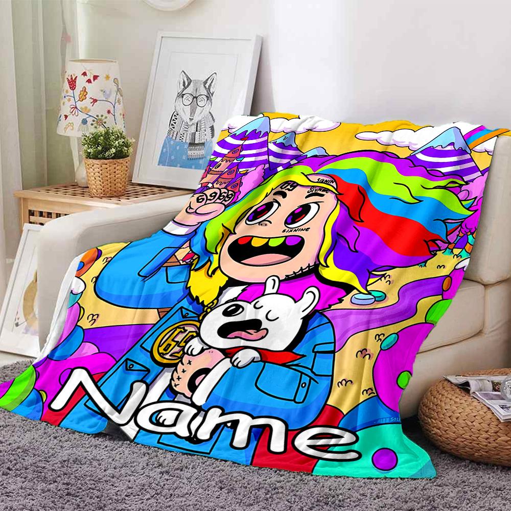 Customiz Name Personality 6ix9ine TattleTales Blanket Soft &Warm Sofa Office Bed Travel Lunch Break Blanket, Gift Suitable for All Seasons