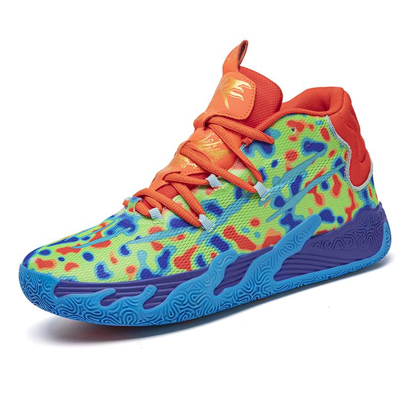 New Men‘s Colorful Breathable Comfortable Sneakers Basketball Shoes Training Outdoor Sports Basketball Sneakers Wear-resistant