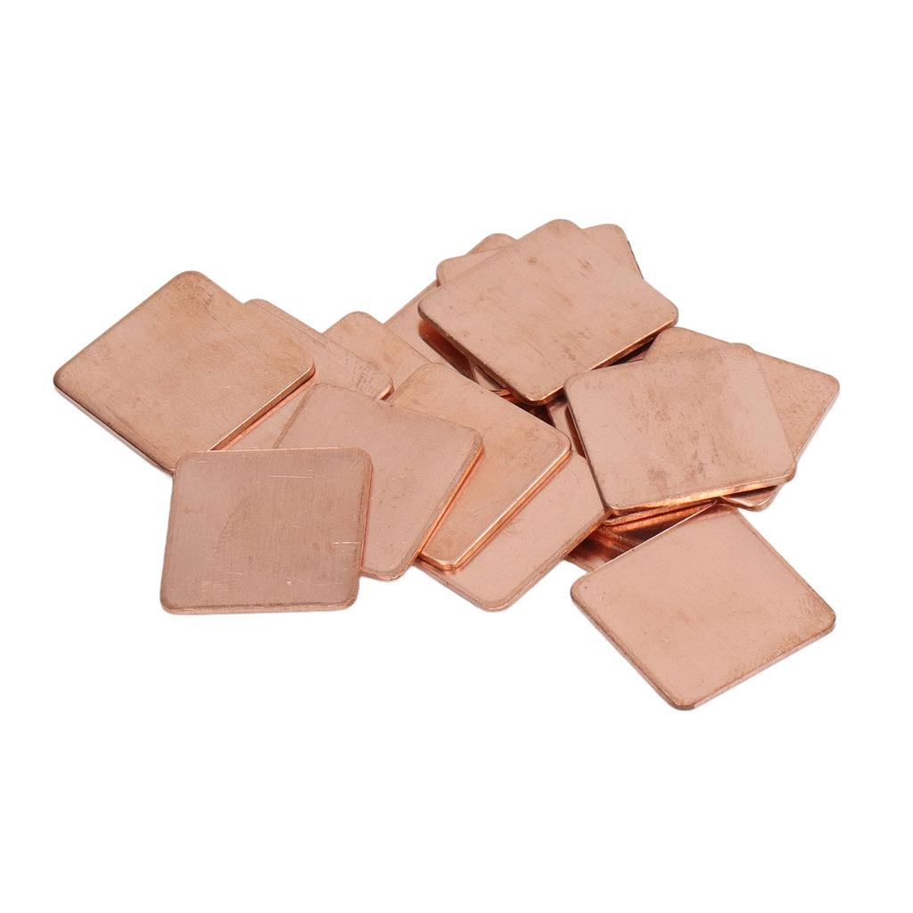 100 шт. Чистый медный радиатор без заусенцев, красная медная пластина, охладитель, теплоотвод, термопрокладка, прокладка для телефона, ПК