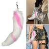 Faux Animal Tail Keychain Colorful Keyring 40cm Plush Furs Pendant Accessory for Bags and Car Keys Soft Decorative Charm