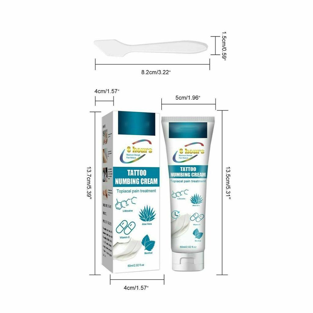 60 мл крем для татуировки, онемения, пирсинга, восковой лазерной терапии