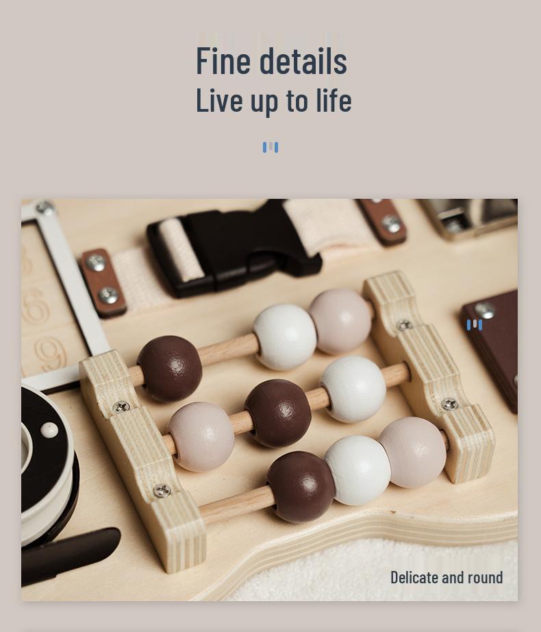 Montessori Wooden Little Bear Busy Board - Early Education & Cognitive Development Toy.