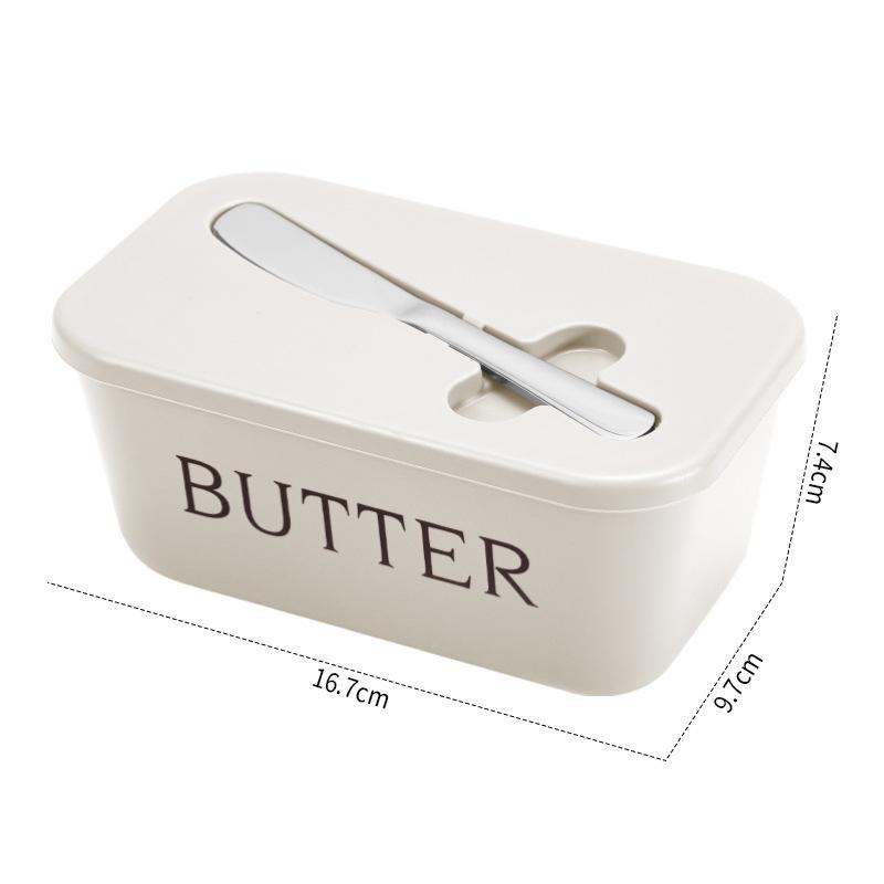 Premium Food-Grade PP Butter Dish with Knife - Large, Durable, Easy-Clean Countertop Keeper for Home Use, Freshness Preserver