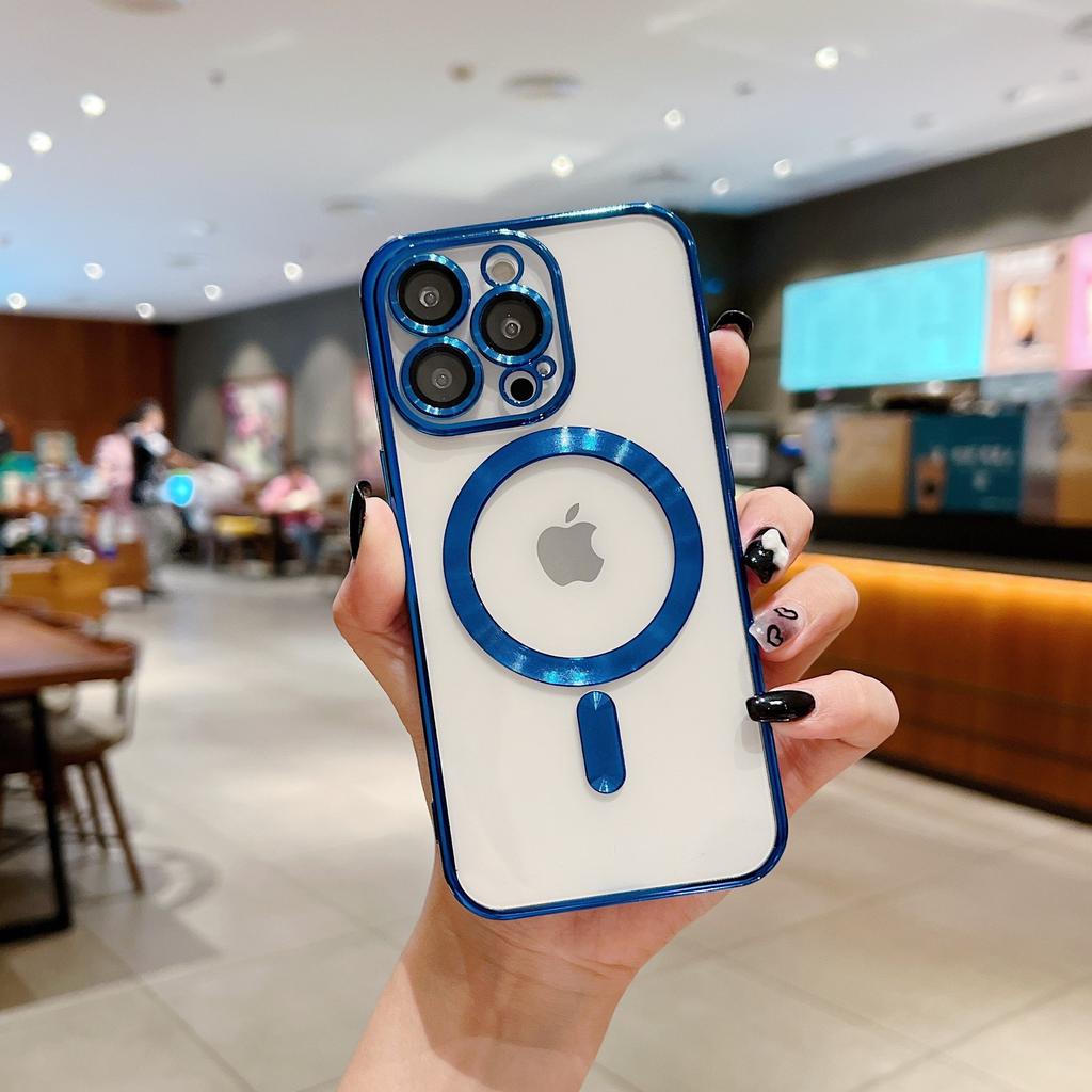 Применимо к iPhone16pro Новый чехол для мобильного телефона Apple Гальванизированная магнитная пленка для объектива Полная защита от падения Чехол 14p