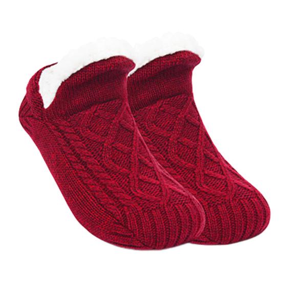 1 пара нескользящих носков для пола, теплые, комфортные, влагоотводящие, уютные, с флисовой подкладкой, вязаные, регулируемые, домашние носки-тапочки, праздничный подарок, зимние носки