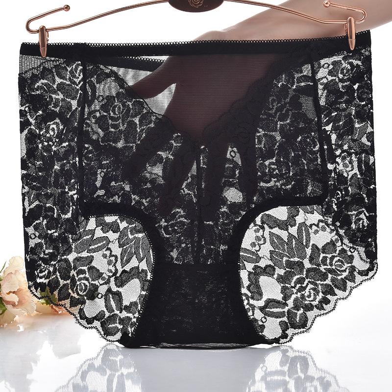 Сексуальные женские кружевные трусы со средней талией, сексуальные удобные хлопковые дышащие бесшовные женские трусы с промежностью