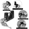 Trailer Tongue Coupler Lock, Trailer Hitch Lock, Dia 1/4 Inch, 3/4 Inch Span Black Hitch Coupler Arm Padlock with Keys, Heavy Duty Zinc Alloy Tongue