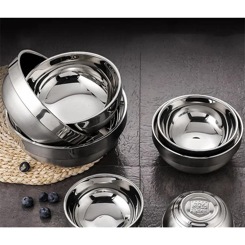 304 Stainless Steel Bowl Double Layer Platinum Bowl Cafeteria Soup Bowl Rice Bowl Insulated Bowl Rice Bowl