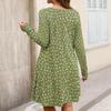 Plus Size Women's Gradient Print Casual Spring/Autumn Pocket Round Neck Long Sleeve Dress