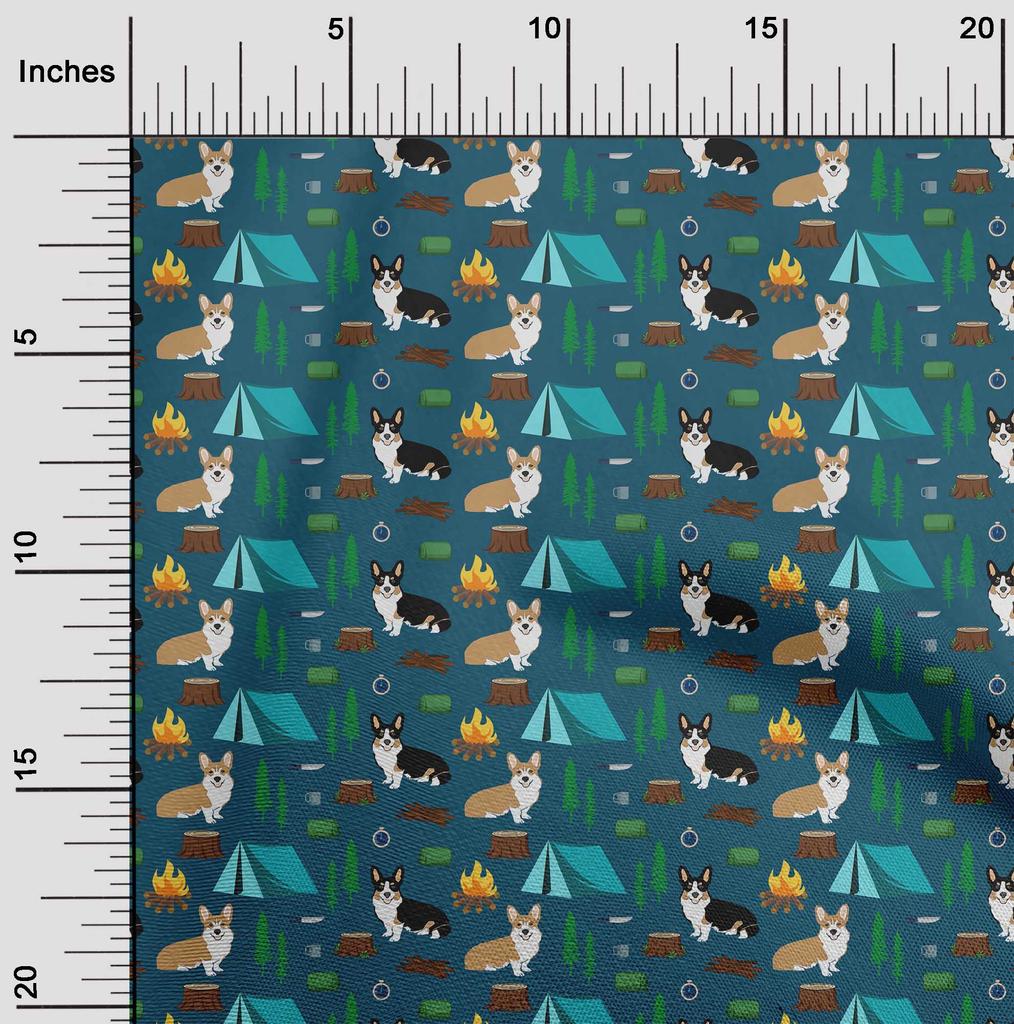 oneOone Ткань Cotton Flex Grey с цветочным принтом и щенками, проекты для шитья и рукоделия, принты на ткани по ярдам 40 дюймов