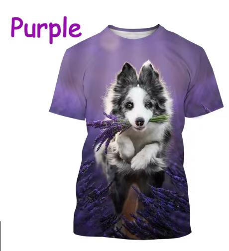 Border Collie 3D Printed T-Shirt Cute Puppy Printed O-Neck Short Sleeve T-Shirt Men Women Men