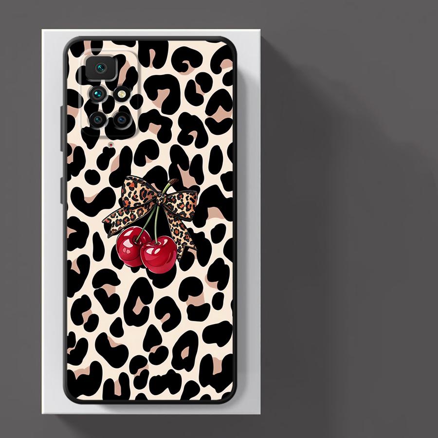 Чехол для телефона Leopard Cherry для Xiaomi Redmi K40 K80 Pro A4 A3 A1 A2 Plus 12C A5 13C 14C 10 9