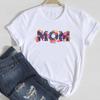 (Asian Size) T Shirt Top Mom Flower Floral Trend 90s Fashion Casual Clothing Tee Short Sleeve Women Print Lady Female O-neck Graphic T-shirt
