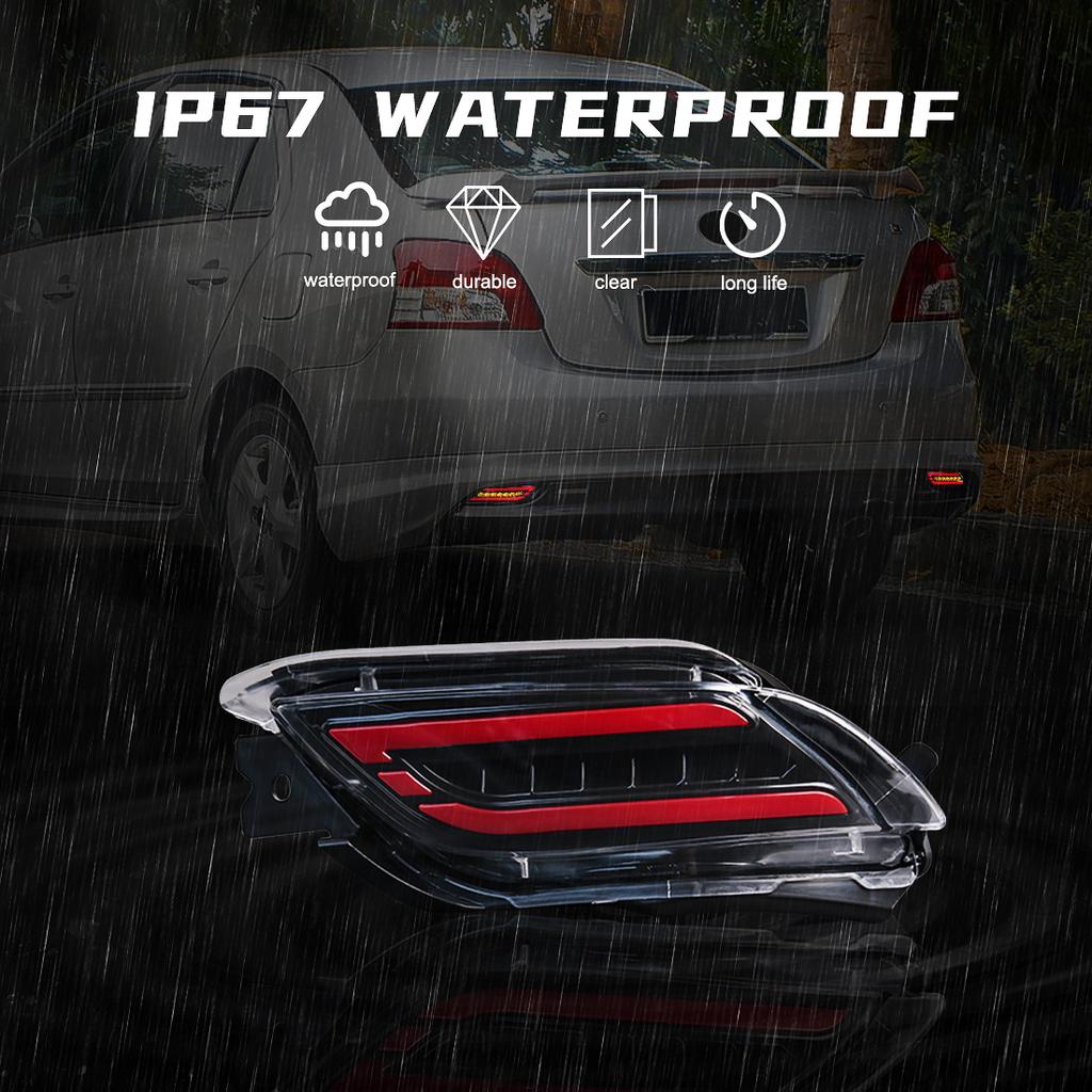 Светодиодный отражатель заднего бампера для Toyota Vios 2008 2009 2010 2011 2012 2013 Анимация запуска Предупреждение Указатели поворота Лампы 12 В