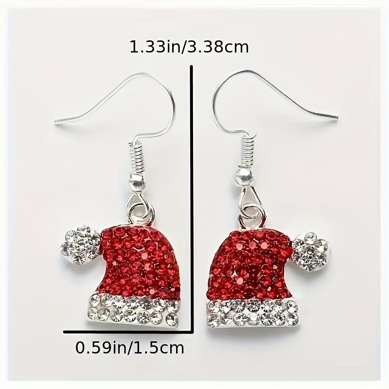1 Pair of Elegant Silver Plated Zinc Alloy Drop & Dangle Earrings for Women with Rhinestone Accents, Iron Ear Needle, Festive Holiday Gift for Winter