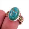 Натуральный тибетский бирюзовый драгоценный камень кольцо из стерлингового серебра 925 пробы двухцветное размер 7 d6Y51