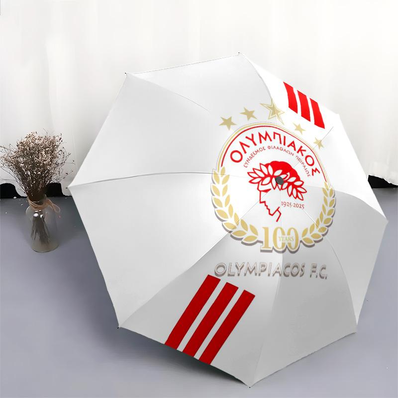 Olympiacos CFPpattern, automatic folding umbrella, portable and foldable design, 8 ribs, a Christmas or birthday gift.