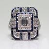 White Sapphire Zircon Square Ring - Fashionable European & American Wedding Jewelry for Women