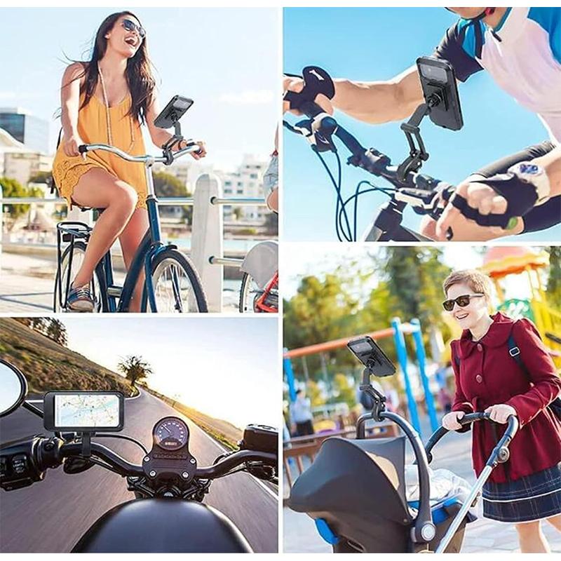 Универсальный водонепроницаемый велосипедный мотоциклетный держатель для телефона для Samsung iPhone Xiaomi, мобильное крепление на руль, подставка, регулируемый на 360° чехол с сенсорным экраном
