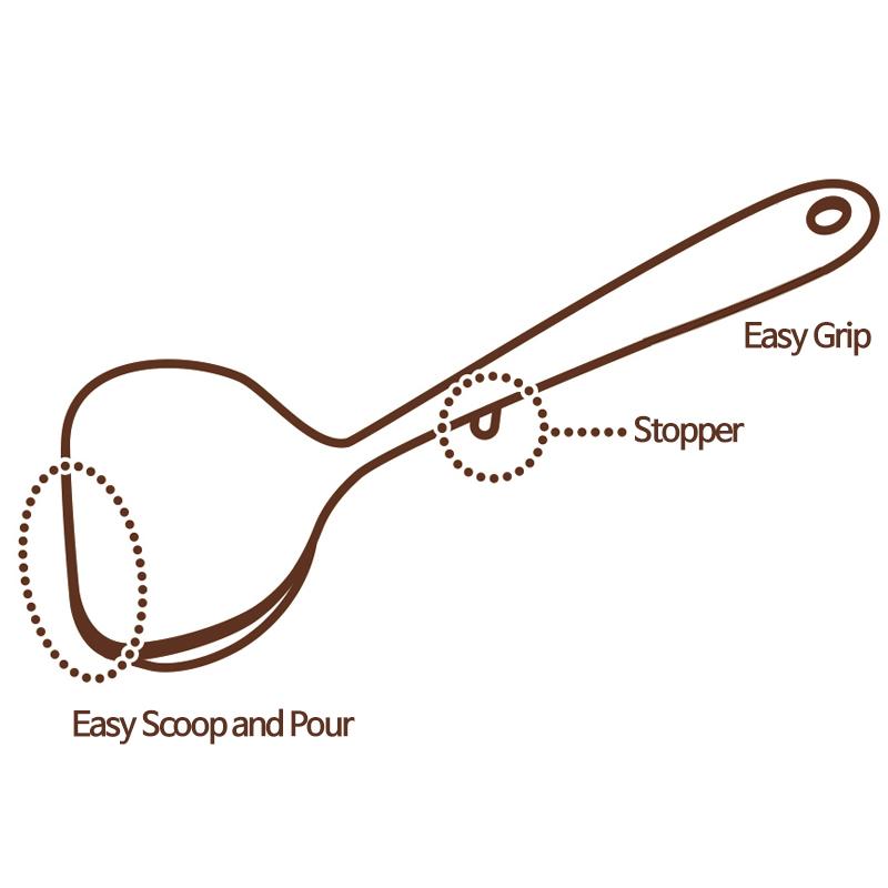 KOKUBO Chef Tool Ladle Easy Grip BPA Free Black