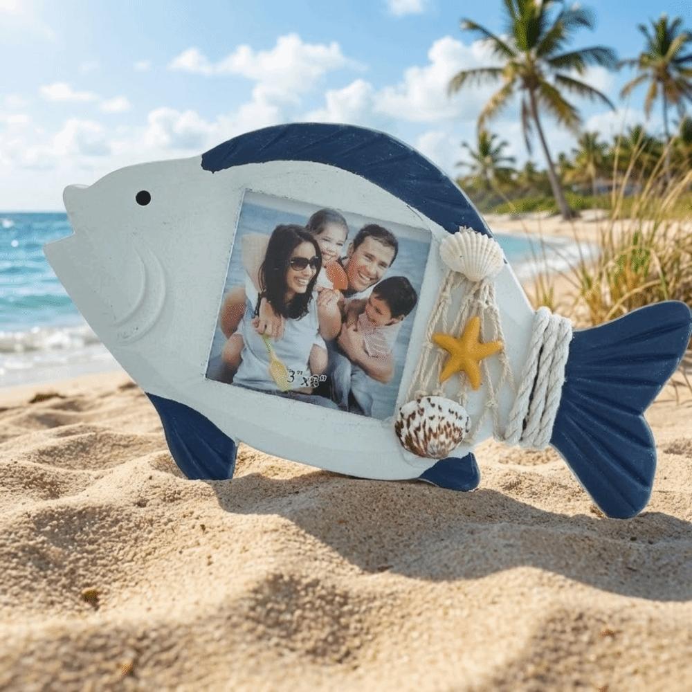 Unique-shaped Ocean-Themed Photo Frame Wooden Instant Photo Frame  Living Room