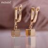 PATAYA Длинные серьги-капли цвета розового золота с квадратным кубом, женские уникальные металлические необычные серьги высокого качества на каждый день