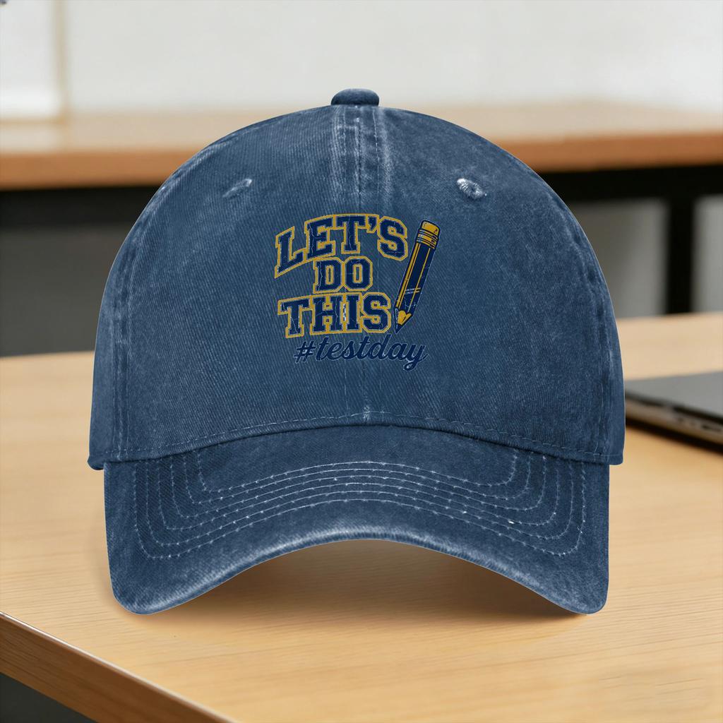 Baseball Cap Test Day Lets Do This Pencil State Testing Day Summer Streetwear Trucker Hat FeUnisex Unisex Print Gym Snapback Cap