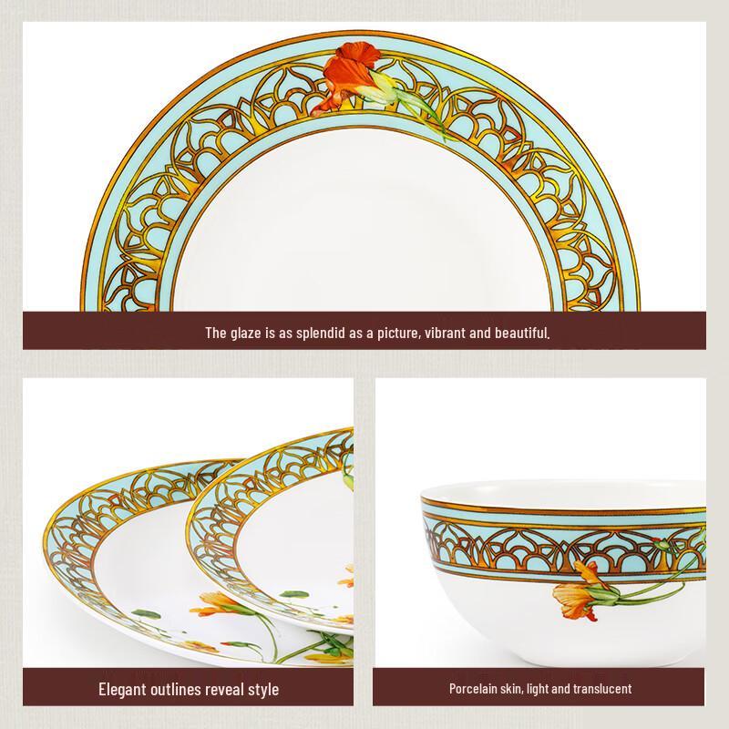 Набор столовой посуды из костяного фарфора Margolonte Windsor Garden, 28 предметов