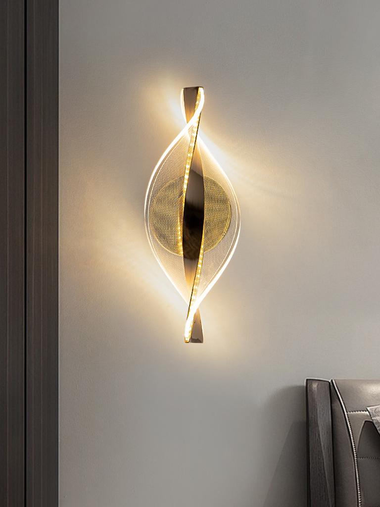 Luxury LED Modern Acrylic Gold/Black Wall Sconce,Hallways,Bedroom Night light,Outdoor Interior Lighting Wall Lamp Home Decor