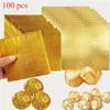 100pcs Square Gold Aluminum Foil Candy Wrappers Candy and Chocolate Wrappers Party Wedding Birthday Christmas Accessories