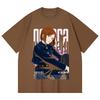 230 г/м² 100% хлопок Jujutsu Kaisen V36 Нобара Черный принт Унисекс Тяжелая хлопковая футболка