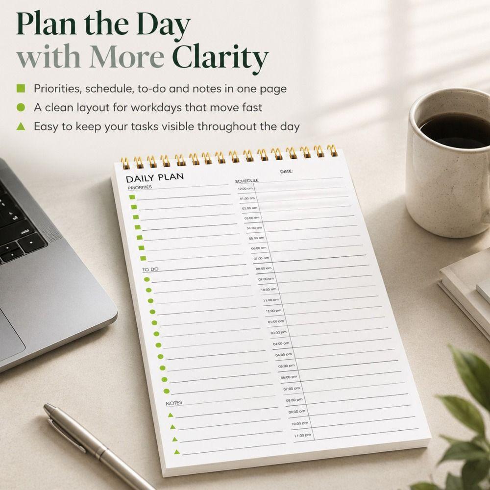 A5 Daily Plan Notepad English Layout Time Block Planner New Daily Schedule Planner Students