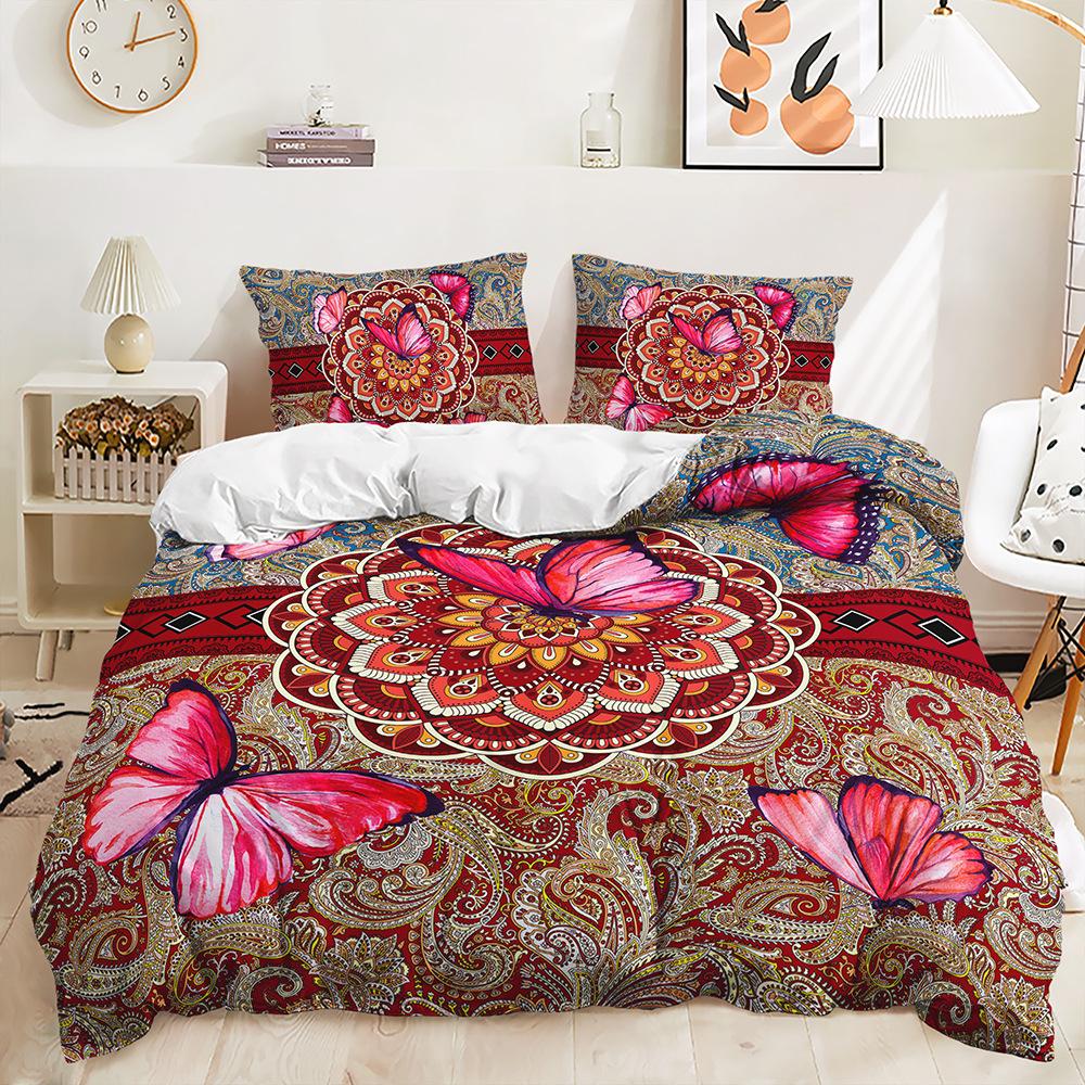 Кровать из трех частей с узором «корт» Бохо пододеяльник из двух частей спальня