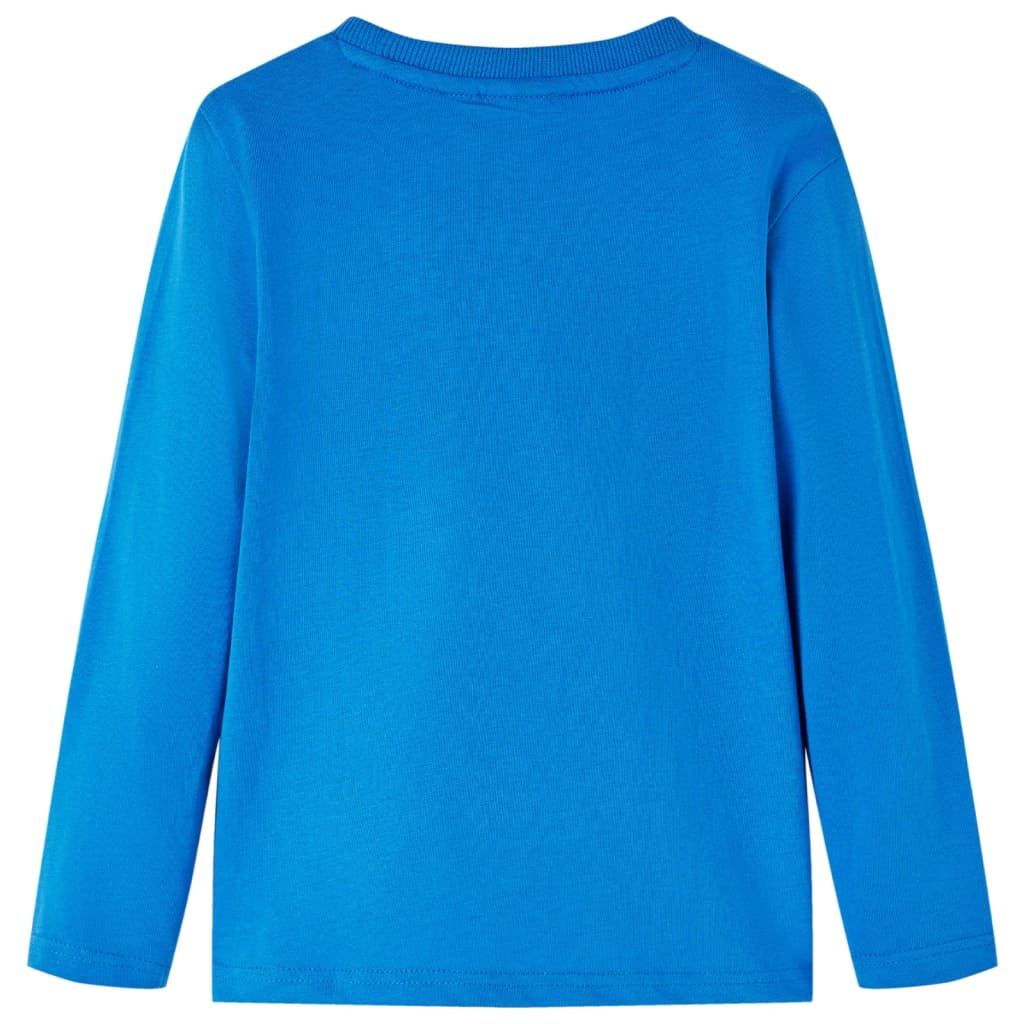 Kids Long Sleeve T Shirt Cobalt Blue Size 128