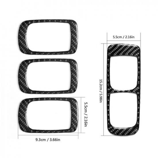10Pcs Carbon Fiber Interior Door Control Cover Trim For Porsche Cayenne 2003-10
