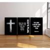 3Pcs Jesus Cross Canvas Wall Art Black and White Scripture Poster Christian pirational Painting Picture Catholic Religious Bible Wall Decor for