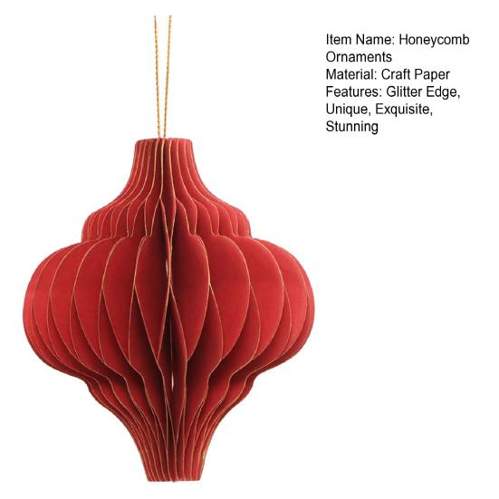 Рождественские бумажные сотовые украшения для елки 3D бумажный сотовый фонарь с блестящим краем для винтажной нейтральной рождественской вечеринки домашний декор