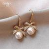 Серьги-крючки Guliya Bow Pearl: Роскошные, модные серьги 2023 года для женщин высокого класса