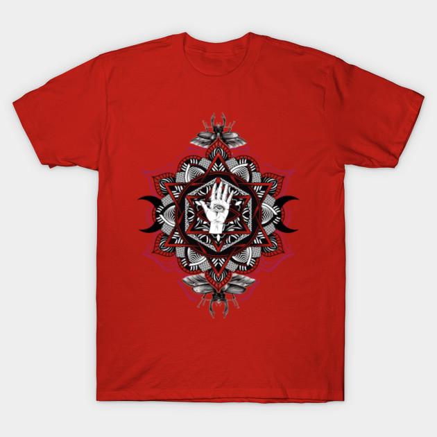 Unisex Fashion TShirt Hamsa Mandala Of The Triple Goddess Print TShirt Plus Size S-5XL T-Shirt 100%Cotton Tops O Neck Short Sleeve Tees