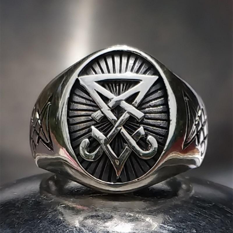Satan Lucifer Demon Men's Domineering Hand Jewelry Ring