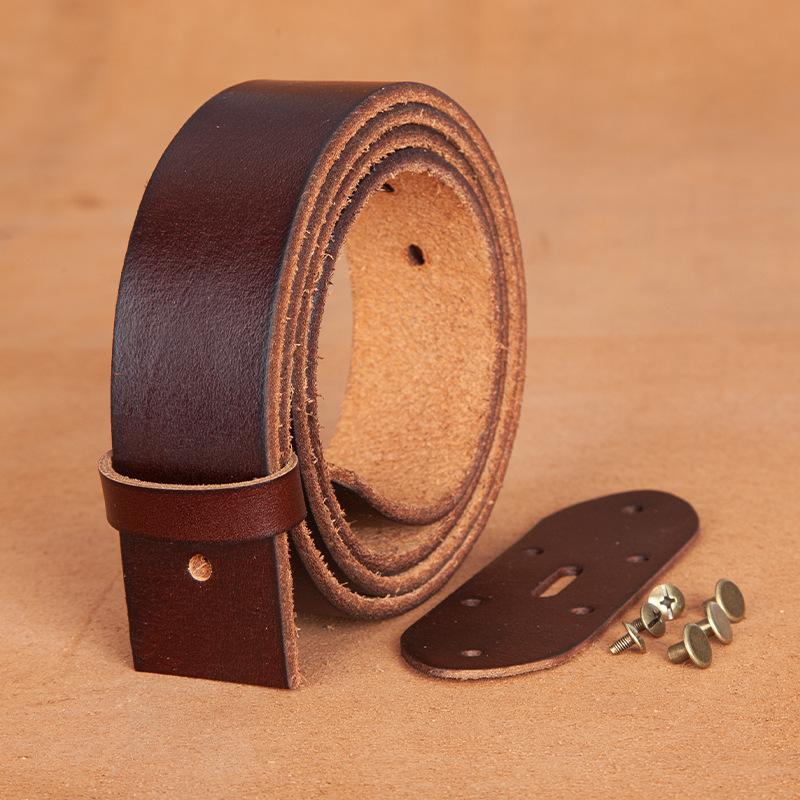 Мужской ремень из коровьей кожи первого слоя, вымытый, в стиле ретро, с игольной пряжкой, из натуральной кожи, повседневный, универсальный, мужской ремень без пряжки