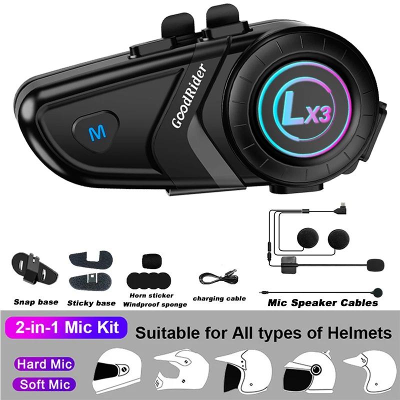 1/2x LX3 Bluetooth Intercom Мотоциклетный шлем Bluetooth гарнитура 2 Мотоциклетный Intercomunicador Moto Interphone Гарнитура Беспроводная BT5.0