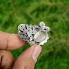 Natural Rutile Quartz Gemstone 925 Silver Multi Stone Adjustable Ring For Women