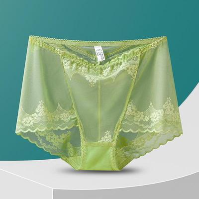 Кружевные женские бесшовные трусики с высокой талией и контролем живота - Большой размер, Дышащие