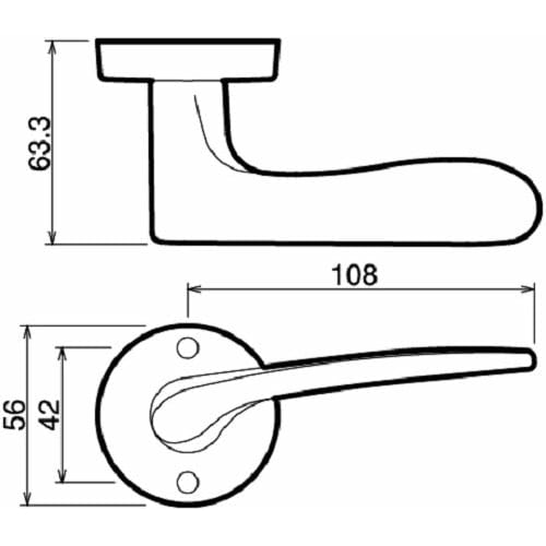 Kawaguchi Giken JL Lever, Round Base, Empty Lock, BS60, JL-20-1M-TSG, Satin Gold